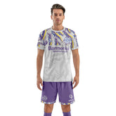 Men Soccer Jersey with Short, Customize Name Number Shirt, Football Training Kit Lava Purple